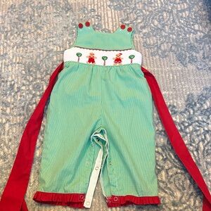 Green and Red Gingham Baby Romper